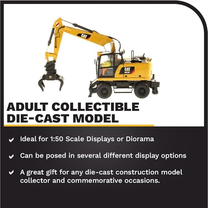 1:50 Scale Cat M318F Wheeled Excavator | Core Classics Series Cat Trucks & Construction Equipment | 1:50 Scale Model Diecast Collectible Model 85508C