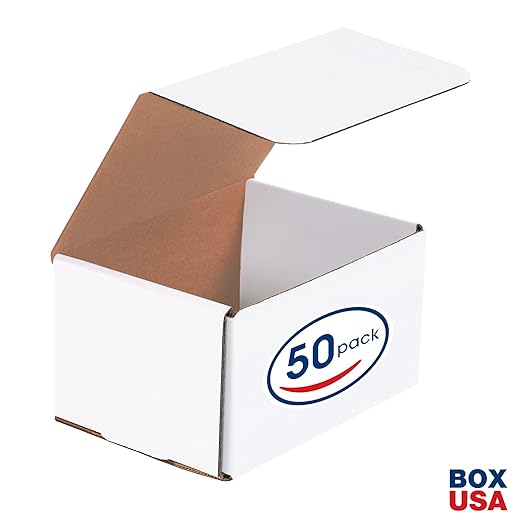 Box USA BMLR4 6 1/2"L x 4 7/8"W x 3 3/4"H, White (Pack of 50)