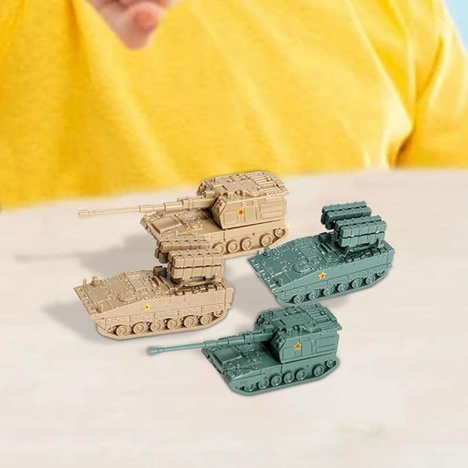 4X 1:144 Assembly Tank Model Wheeled Vehicle Model for Children Girls Kids