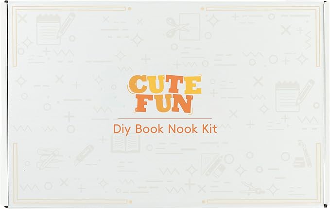Cutefun Book Nook Kit - DIY Miniature Dollhouse Kit 3D Creative Decorative Bookend 3D Wooden Puzzle for Adults, Bookshelf Insert Library Decor with LED Light (The Scholar's Bookstore)