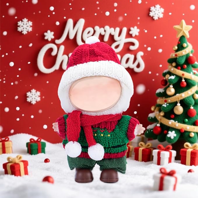 17cm Doll Christmas Clothes(NO Doll), Cute Dolls Outfit Accessories, Small Kawaii Clothes Set for Dolls, for Women and Girls(Style 4)