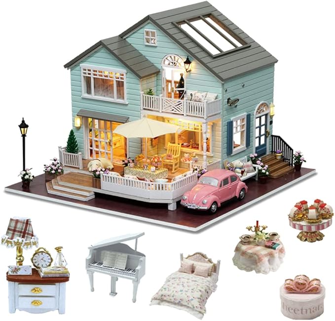 Flever Dollhouse Miniature DIY House Kit Creative Room with Furniture for Romantic Artwork Gift (New Zealand Queenstown)