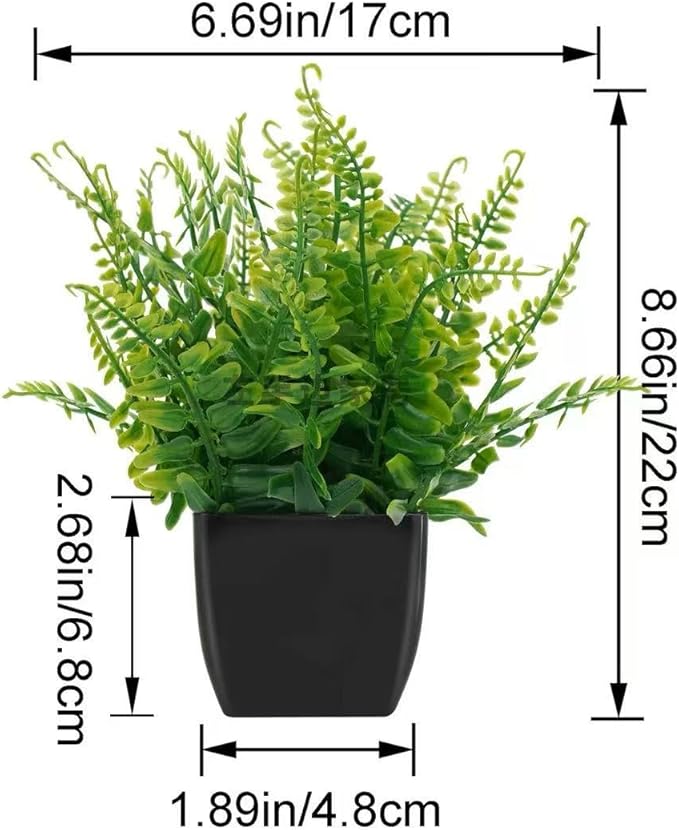 Kemaiyi 4 Pack Small Artificial Plants in Pots, Faux Mini Potted Fake Greenery Assortment for Home Office Desk Decor, Realistic Lifelike Plastic Foliage Indoor Outdoor Decoration