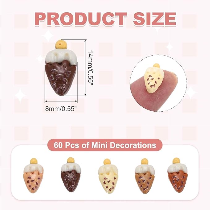 Mini Cute Triangle Ice Cream Decor, Miniature Doll Food Crafts for Dollhouse & Landscape & Mini Kitchen & Micro Fairy Garden & DIY Craft Decorations(Brown Colors, 100pcs)