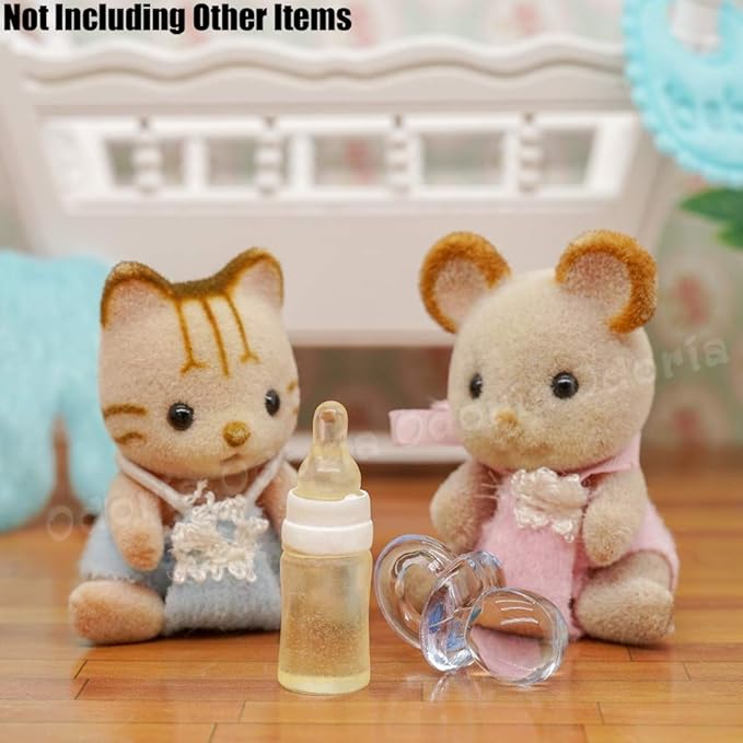 Odoria Dollhouse Nursery Set Miniature: 1/12 Scale Lovely Cute Bedroom Decoration - Mini Figures Fake DIY Craft Props Diorama Accessories Blue