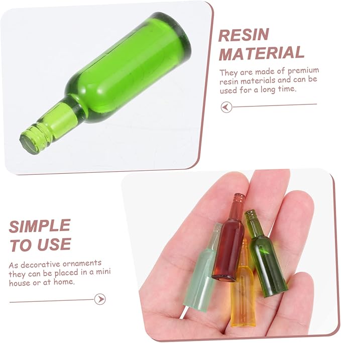 JOINPAYA 24pcs Miniature Wine Bottles Resin Ornaments for Dollhouse Decorations Mini House Accessories for Boys and Girls Playrooms Living Room and More