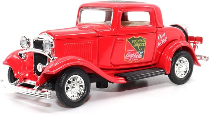 Motor city classics Coca-Cola Diecast Collectible | 1932 Ford Coupe Fountain Service | 1:43 Diecast Scale Model 443030 | Officially Licensed Coca-Cola Diecast