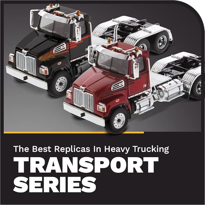 Diecast Masters Western Star 4700 SF Tandem Day Cab Tractor Metallic Red 1/50 Diecast Model