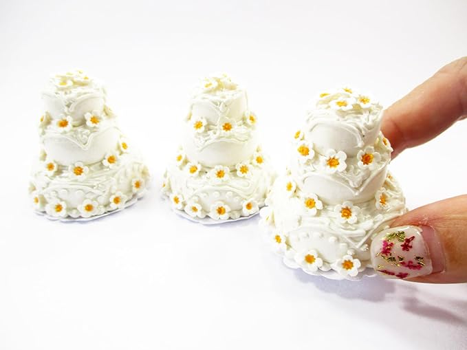 Dollhouse Wedding Cake 3 Layer Miniature Anniversary Cake 1:12 Dessert 16909