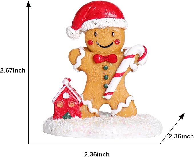 Christmas Village Accessories Ornaments Resin Christmas Village Sets Decoration for Xmas Festival Holiday (Gingerbread Man)