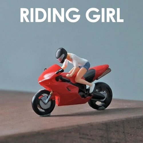 1:64 Scale Hand-Painted Resin Female Racer Figure （Locomotives are not Included）- HO Compatible Diorama Model for Train Scenes, Architectural Displays, Collectors & Hobbyists
