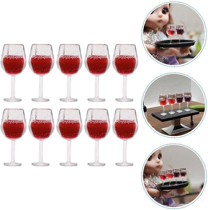 LUOZZY 40pcs Doll House Simulated Miniature Wine Glasses for Micro Landscape Food Play Props