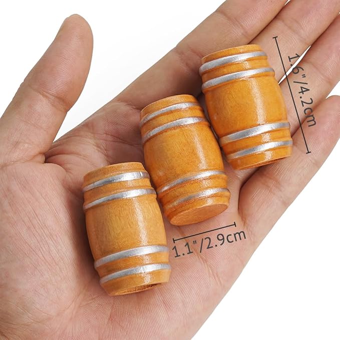 Odoria Dollhouse Beer Barrel Miniature: 1/12 Scale Aging Wine Whiskey Barrels for Rustic Garden Farmhouse Vintage Restaurant Bar - Mini Drinking Liquor Alcohol Props DIY Craft 3Pcs