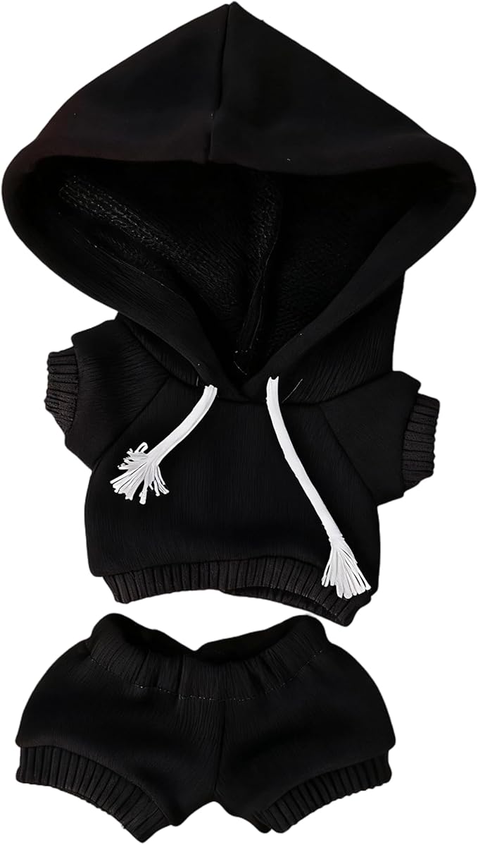 17cm Doll Hoodies Clothes Outfit Set, Casual Style Costumes for 17cm Dolls Dress up Unique Style, Cute and Premium Dolls Outfit Accessories (Black Sweatshirt)
