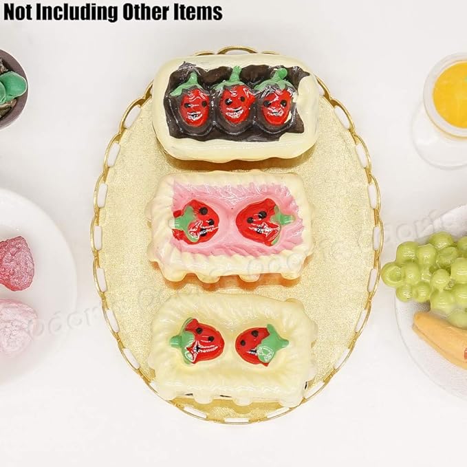 Odoria 1/6 Miniature Tray 4Pcs Dollhouse Decoration Accessories