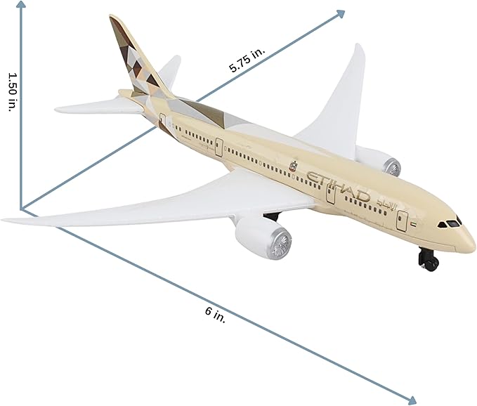 Daron Toy Airplane – Etihad – Die-Cast Metal Model Airplane Toy with Plastic Parts for Kids Ages 3+