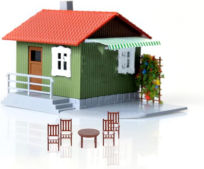 Alipis Mini Table and Chair Set - 4-Piece Playhouse Accessory for Kids Plastic Furniture for Dollhouse and Garden Miniatures Decoration