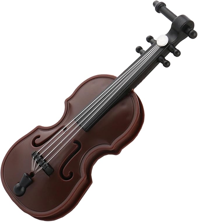 Worlds Smallest Violin Toy, 3.26 Inch Miniature Violin for Dollhouse Accessories, Tiny Desk Decor and Christmas Ornament