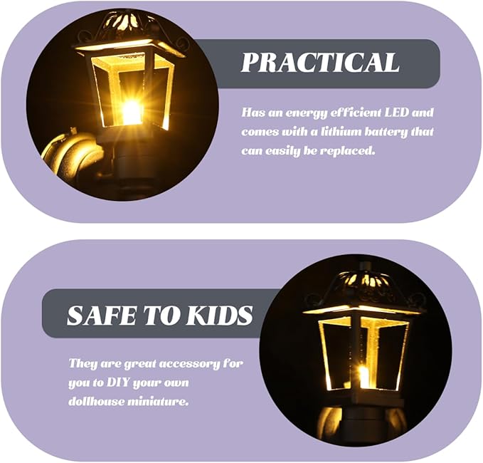 Leorx Vintage DIY Dollhouse 1 12 Dollhouse Miniature LED Wall Light Lamp (Black)