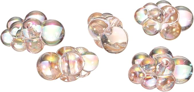 CoCud Bubble Clusters for Miniature Dollhouse Bathtub, 1:16 Scale Acrylic Orange Bubbles - (Applications: for DIY Craft, Fairy Beach Decor), 5-Piece