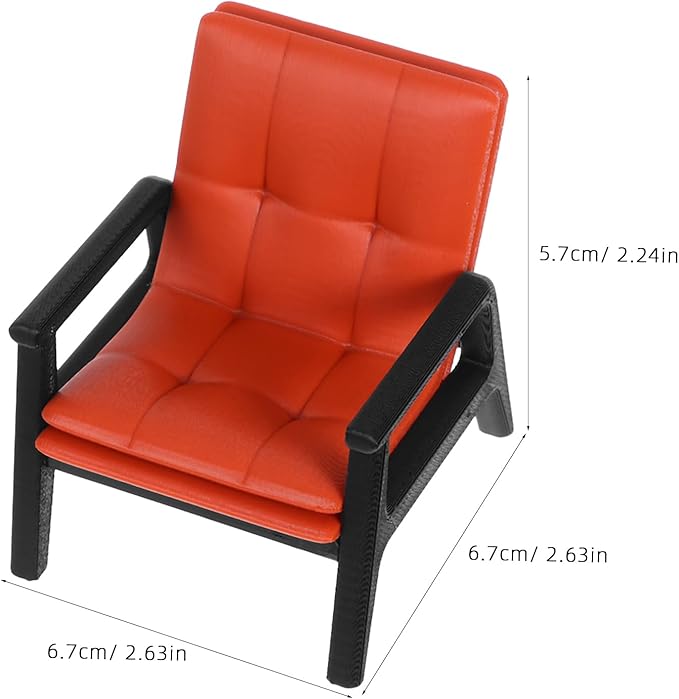 LOGOFUN Dollhouse Single Sofa Armchair 1:12 Scale Vintage Miniature Single Sofa Chair for Dollhouse Living Room Bedroom Accessory