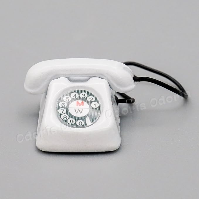 Odoria 1/12 Miniature Telephone Dollhouse Decoration Accessories, White