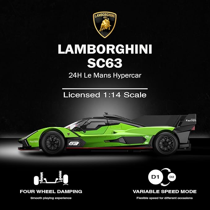 Voltz Toys 1/14 Scale Le Mans RC Car Licensed Lamborghini SC63 LMDh Remote Control Toy Car Model for Kids and Adults with Open Doors and Lights Gift for Kids and Adult