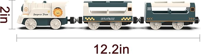 Battery Powered Train Set for Railway System, Electric Train Toys for Wooden Tracks, 3Pcs Motorized Locomotive Trains for Toddlers Compatible with Thomas & Friends, Brio, Chuggington