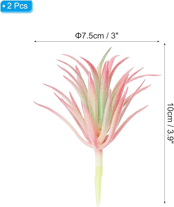 PATIKIL Artificial Succulent Plants, 2 Pack Small Fake Plants Faux Succulents Plant Unpotted for Home Garden Decoration, Pink