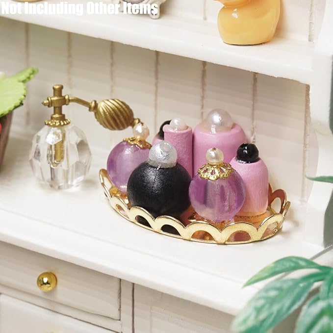 Odoria 1/12 Miniature Perfume Tray Dollhouse Decoration Accessories, Purple