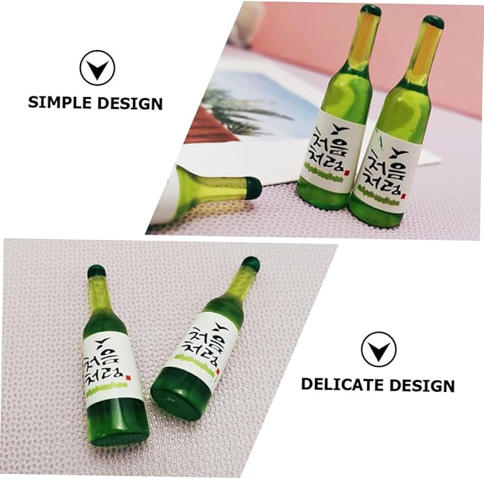 FELTECHELECTR 12pcs Miniature Korean Style Rice Wine Bottles Mini Wine Bottle Models for Dollhouse Decorations DIY Accessories for Miniature Scale Collectors