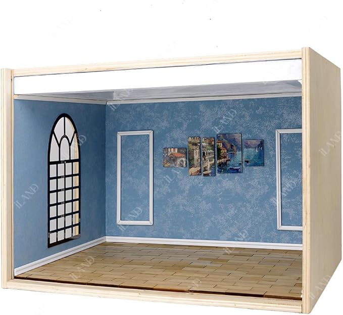 iLAND 1/12 Scale Accessories of Dollhouse Picture Frames, Dollhouse Decoration of Boards w/Manarola Fishing Village Puzzle Set