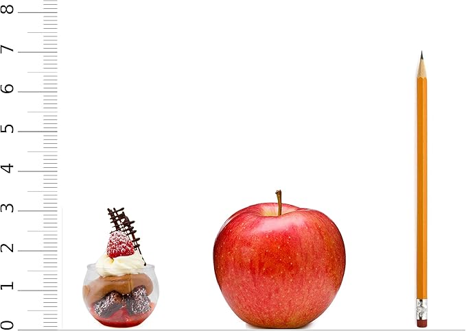 576 Count 3 oz. Sphere Mini Dessert Parfait Cup Professional-Grade Recyclable Transparent Durable Disposable Plastic Fishbowl for Parfait Desserts, Appetizers, and Parties CMJJ