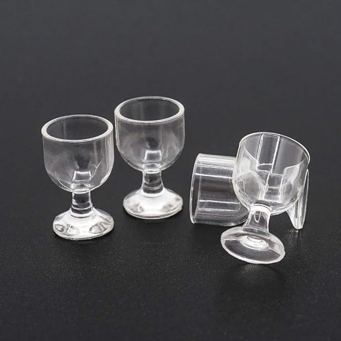 Odoria 1/12 Miniature Empty Wine Glasses 4Pcs Dollhouse Decoration Accessories, B