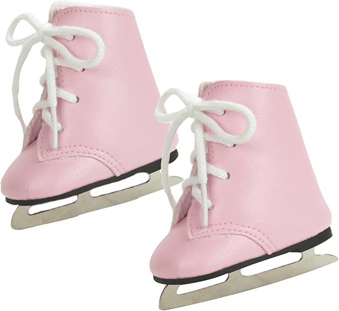 Sophia's 18" Doll Faux Pink Leather Ice Skates