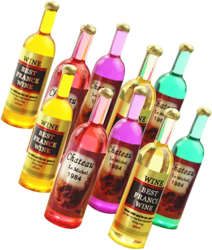 QUMIIRITY 18pcs Miniature Dollhouse Wine Bottles Mixed Styles Ornaments for Home Decoration Accessories for Dollhouse Enthusiasts and Collectors