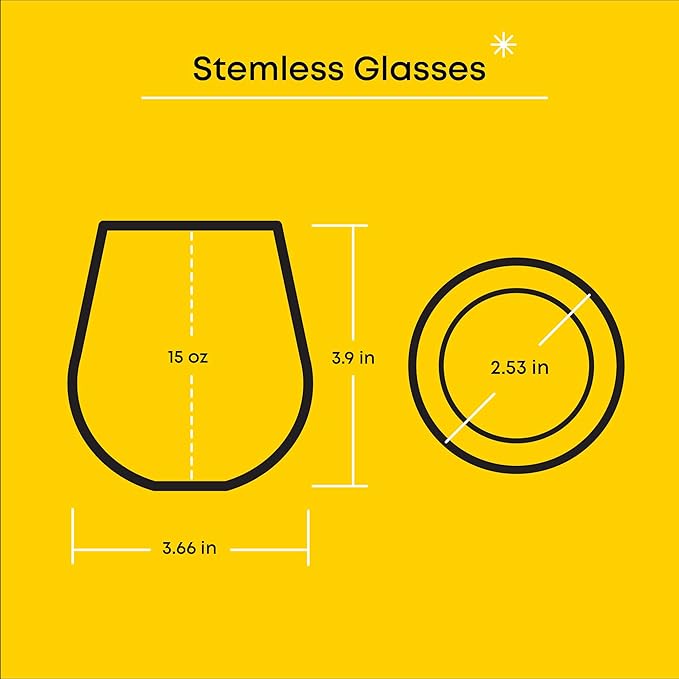 JoyJolt Hello Kitty & Friends Above the Clouds Stemless Drinking Glasses, 15 oz Ombre Glass Cup Set of 4 ft Hello Kitty Keroppi My Melody Pompompurin, Kawaii Kitchen Glassware Sets