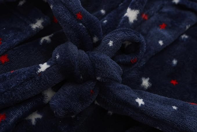 Boys Fleece Robe Hooded Toddler Soft Bathrobe Pajamas Sleepwear for Kids Girls 2-16 Years