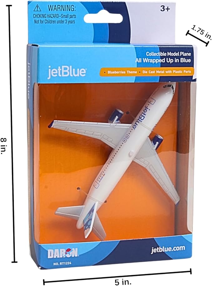 Daron Toy Airplane – jetBlue – Die-Cast Metal Model Airplane Toy with Plastic Parts for Kids Ages 3+