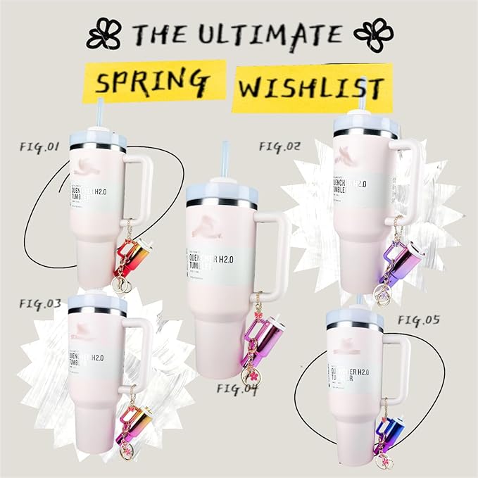 ERTUNA Mini Tumbler Keychain Accessories for Stanley Cup, 2 Way Cute Charms Chapstick Lip Balm Holder for Women Purse Handbag