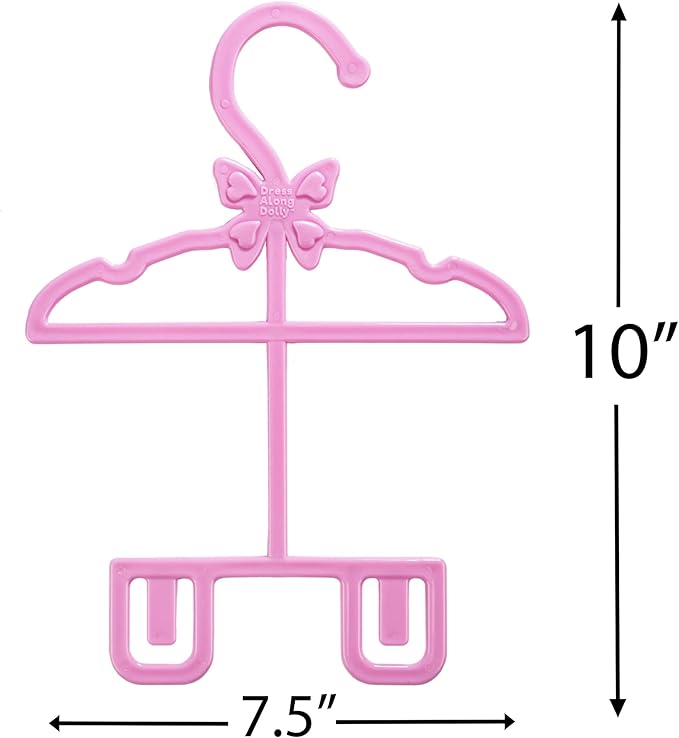 Doll Full-Outfit Clothes Hangers for 18" Dolls - 12pk - Compatible w American Girl- Unique Design Holds Your Top & Bottom at Once Including Dresses, Pants, Shirts, Skirts- Great Gift