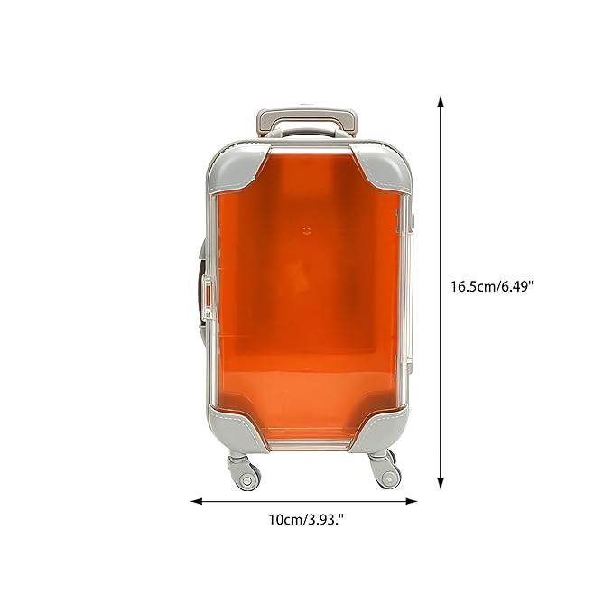 Kiyza False Eyelash Storage Box, Portable Travel Organizer Mini Luggage False Eyelash Tray Makeup Tool (ORANGE)