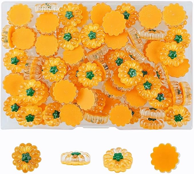 90 PCS Resin Pumpkin Fall Miniature Pumpkin Figurine Bulk Resin Embellishments for Halloween Crafts Accessories