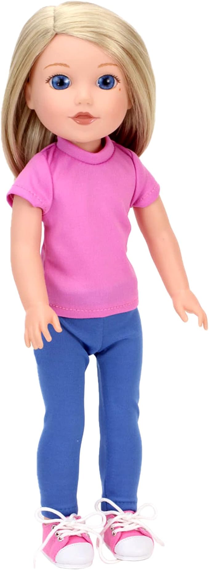 Sophia's Shoes Pack Set Includes Dressy Black Faux Patent Leather Flats and Pink Canvas Sneakers with Laces for 14.5" Dolls