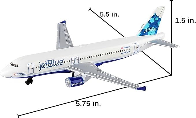 Daron Toy Airplane – jetBlue – Die-Cast Metal Model Airplane Toy with Plastic Parts for Kids Ages 3+