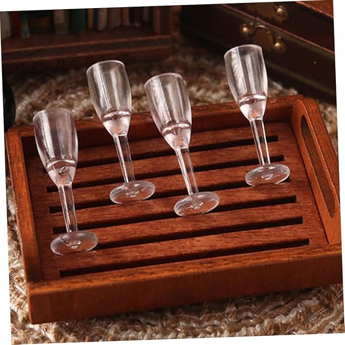 Kisangel 20pcs Miniature Cocktail Glasses Scale Dollhouse Accessories for Realistic Decoration Tiny Goblets for Miniature Decor