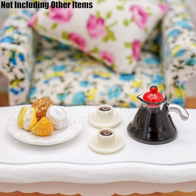 Odoria 1/12 Miniature Coffee Pot and Cups Dollhouse Decoration Accessories