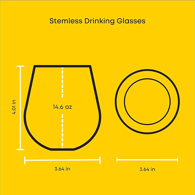JoyJolt Star Wars Dark Side Stemless Drinking Glasses Set of 4, 15 oz Tumblers, Kitchen Glasses ft. General Grievous, Kylo Ren, Darth Vader, Emperor Palpatine, Darth Maul