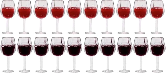 LUOZZY 20 Pcs Miniature Dollhouse Wine Glasses 1: 12 Scale Mini Champagne Wine Glasses Dollhouse Accessories