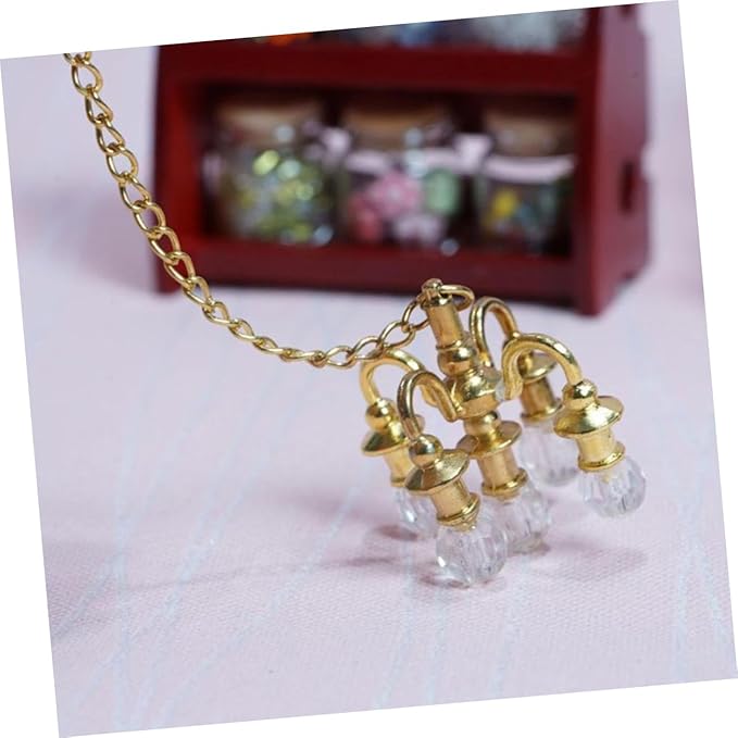 Boys and Girls-Friendly Mini Chandelier Ornaments 1:12 Scale Playing House Toy DIY Accessories